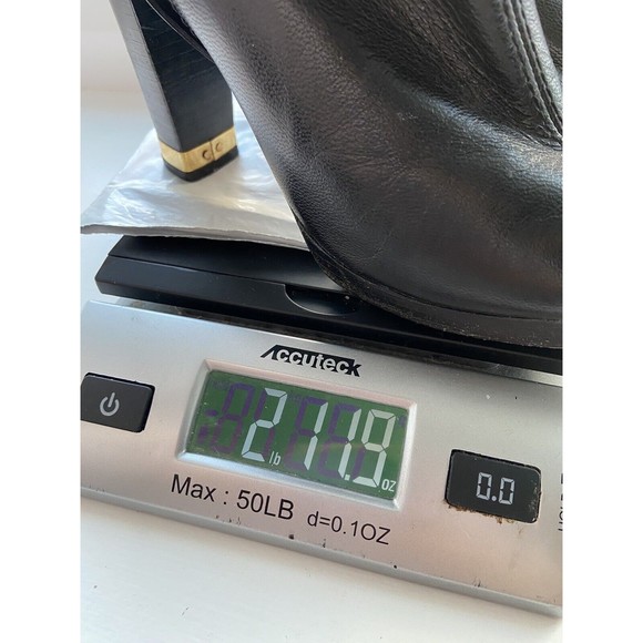 Tory Burch Women Whitney Leather Ankle Boots Size 6 Black Block Heel Gold Accent - Picture 12 of 12